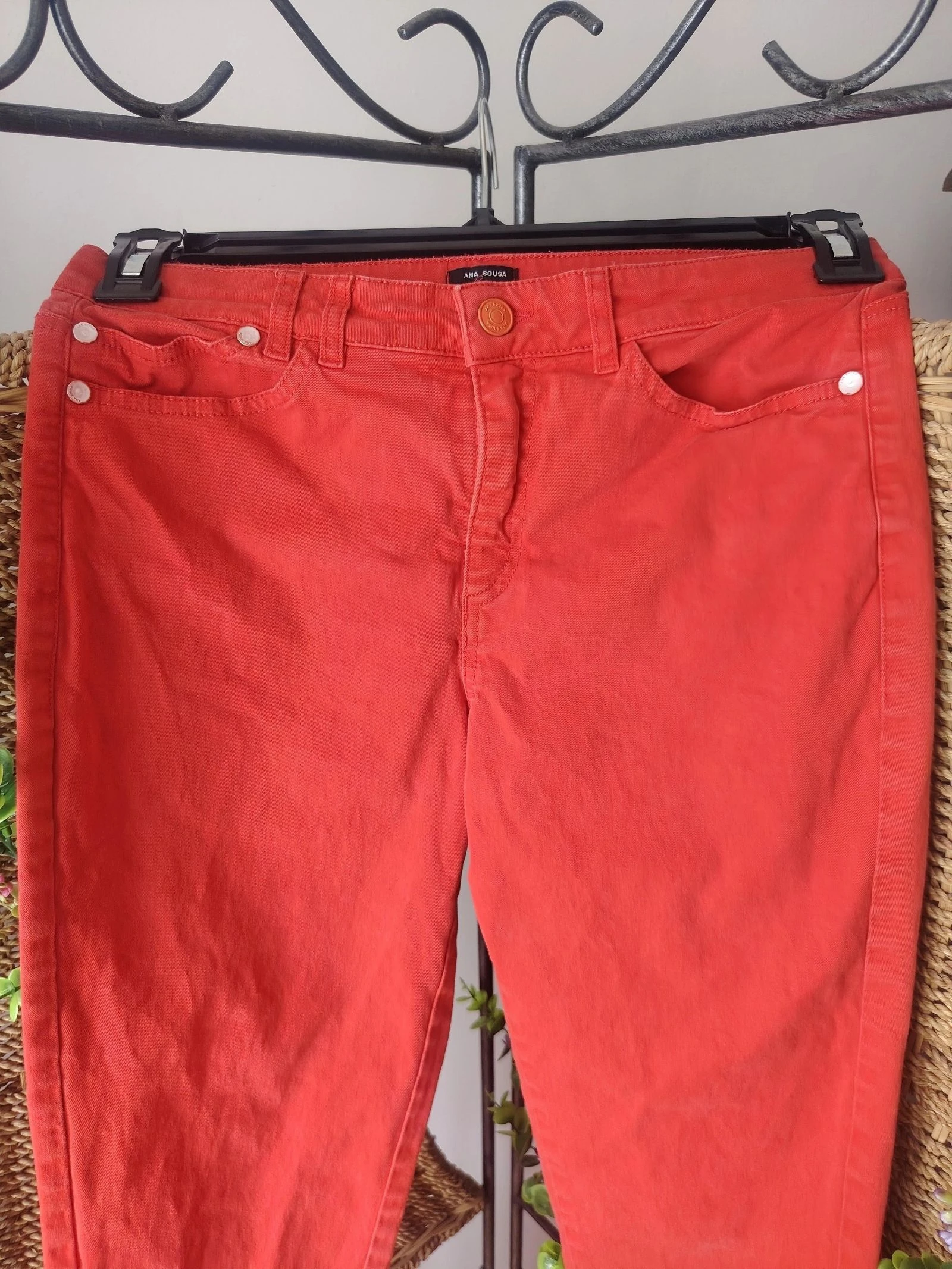 Jeans vermelho feminino tamanho 36 Ana Sousa – photo 2